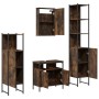 4-piece bathroom furniture set smoked oak plywood by , Bathroom furniture - Ref: Foro24-3214827, Price: 243,92 €, Discount: %