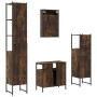 4-piece bathroom furniture set smoked oak plywood by , Bathroom furniture - Ref: Foro24-3214827, Price: 243,92 €, Discount: %