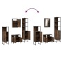 4-piece bathroom furniture set smoked oak plywood by , Bathroom furniture - Ref: Foro24-3214827, Price: 243,92 €, Discount: %