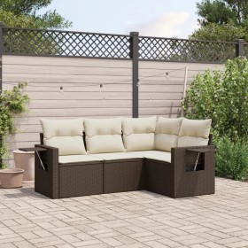 4-piece garden sofa set and brown synthetic rattan cushions by , Garden sets - Ref: Foro24-3220112, Price: 301,99 €, Discount: %