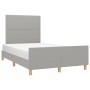 Bed frame with headboard light gray fabric 120x190 cm by , Beds and slatted bases - Ref: Foro24-3270506, Price: 164,54 €, Dis...