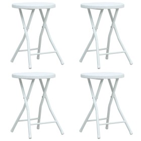 Folding garden stools 4 pcs HDPE rattan look white by vidaXL, Folding stools and chairs - Ref: Foro24-47891, Price: 122,99 €,...