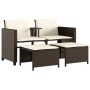 2 seater garden sofa with brown PE rattan table and stools by , Garden sets - Ref: Foro24-368417, Price: 217,23 €, Discount: %