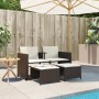 2-Sitzer-Gartensofa mit braunem PE-Rattantisch und Hockern von , Gartensets - Ref: Foro24-368417, Preis: 217,99 €, Rabatt: %