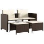 2 seater garden sofa with brown PE rattan table and stools by , Garden sets - Ref: Foro24-368417, Price: 217,23 €, Discount: %