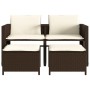 2 seater garden sofa with brown PE rattan table and stools by , Garden sets - Ref: Foro24-368417, Price: 217,23 €, Discount: %