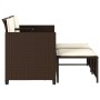 2 seater garden sofa with brown PE rattan table and stools by , Garden sets - Ref: Foro24-368417, Price: 217,23 €, Discount: %