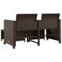 2 seater garden sofa with brown PE rattan table and stools by , Garden sets - Ref: Foro24-368417, Price: 217,23 €, Discount: %