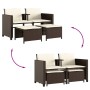 2 seater garden sofa with brown PE rattan table and stools by , Garden sets - Ref: Foro24-368417, Price: 217,23 €, Discount: %