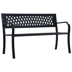 Garden bench, black steel, 125 cm by vidaXL, garden benches - Ref: Foro24-47943, Price: 87,99 €, Discount: %