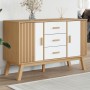 OLDEN sideboard solid white and brown pine wood 114x43x73.5cm by , Sideboards - Ref: Foro24-358599, Price: 177,10 €, Discount: %