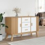 OLDEN sideboard solid white and brown pine wood 114x43x73.5cm by , Sideboards - Ref: Foro24-358599, Price: 177,10 €, Discount: %