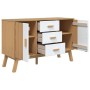 OLDEN sideboard solid white and brown pine wood 114x43x73.5cm by , Sideboards - Ref: Foro24-358599, Price: 176,99 €, Discount: %