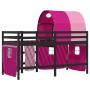 Cama alta para niños con túnel madera pino rosa 90x200 cm de , Camas y somieres - Ref: Foro24-3283852, Precio: 203,40 €, Desc...