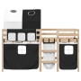 Cama alta niños con túnel madera pino blanco negro 90x200 cm de , Camas y somieres - Ref: Foro24-3283844, Precio: 220,27 €, D...