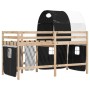 Cama alta niños con túnel madera pino blanco negro 90x200 cm de , Camas y somieres - Ref: Foro24-3283844, Precio: 174,47 €, D...