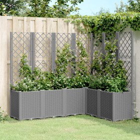 Jardinera con enrejado PP gris claro 160x120x140 cm de , Maceteros y jardineras - Ref: Foro24-367877, Precio: 266,99 €, Descu...