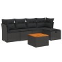 6-teiliges Gartensofa-Set und schwarze synthetische Rattankissen von , Gartensets - Ref: Foro24-3264709, Preis: 332,00 €, Rab...