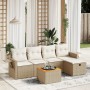 Garden sofa set with cushions 6 pieces beige synthetic rattan by , Garden sets - Ref: Foro24-3264943, Price: 446,99 €, Discou...