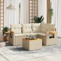 Gartensofa-Set mit Kissen, 5-teilig, beiges synthetisches Rattan von , Gartensets - Ref: Foro24-3226779, Preis: 523,03 €, Rab...