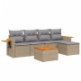 Garden sofa set with cushions 6 pieces beige synthetic rattan by , Garden sets - Ref: Foro24-3226766, Price: 394,62 €, Discou...