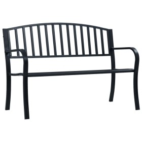 Schwarze Gartenbank aus Stahl, 125 cm. von vidaXL, Gartenbänke - Ref: Foro24-47941, Preis: 106,26 €, Rabatt: %