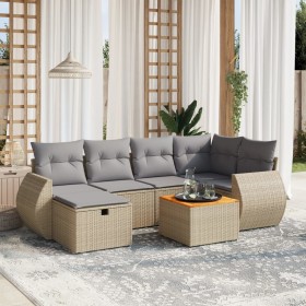 Garden sofa set with beige cushions mix 7 pieces PE rattan by , Garden sets - Ref: Foro24-3265063, Price: 501,28 €, Discount: %