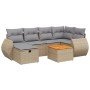 Gartensofa-Set mit beigem Kissenmix, 7-teilig aus PE-Rattan von , Gartensets - Ref: Foro24-3265063, Preis: 499,09 €, Rabatt: %