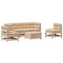 Garden furniture set 6 pieces and cushions solid pine wood by , Garden sets - Ref: Foro24-3250724, Price: 557,02 €, Discount: %