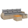 Gartensofa-Set mit beigem Kissenmix, 6-teilig, PE-Rattan von , Gartensets - Ref: Foro24-3265056, Preis: 412,63 €, Rabatt: %