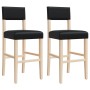 High stools 2 pcs solid rubber wood and synthetic leather by , Kitchen stools - Ref: Foro24-4006196, Price: 105,32 €, Discoun...