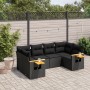 6-teiliges Gartensofa-Set und schwarze synthetische Rattankissen von , Gartensets - Ref: Foro24-3227098, Preis: 390,99 €, Rab...