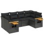 6-teiliges Gartensofa-Set und schwarze synthetische Rattankissen von , Gartensets - Ref: Foro24-3227098, Preis: 390,99 €, Rab...