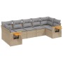 7-teiliges Gartensofa-Set und beige synthetische Rattankissen von , Gartensets - Ref: Foro24-3227109, Preis: 528,53 €, Rabatt: %