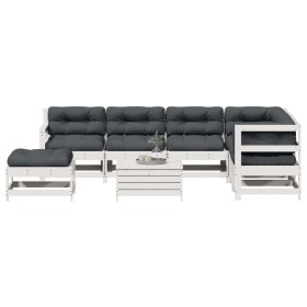 Garden furniture set with cushions 8 pieces solid white pine wood by , Garden sets - Ref: Foro24-3250609, Price: 766,99 €, Di...