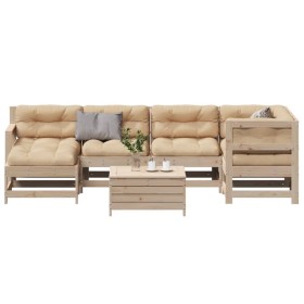 Garden furniture set 7 pieces and cushions solid pine wood by , Garden sets - Ref: Foro24-3250952, Price: 664,99 €, Discount: %