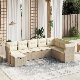 Garden sofa set with beige cushions 8 pcs PE rattan by , Garden sets - Ref: Foro24-3263274, Price: 642,99 €, Discount: %