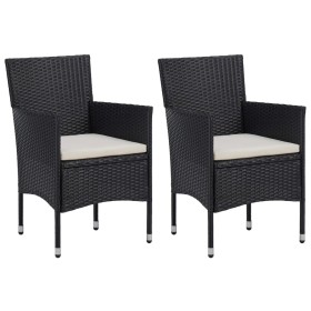 Garden dining chairs 2 units black synthetic rattan by , Garden chairs - Ref: Foro24-318495, Price: 135,99 €, Discount: %