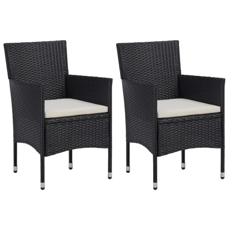 Garden dining chairs 2 units black synthetic rattan by , Garden chairs - Ref: Foro24-318495, Price: 135,68 €, Discount: %