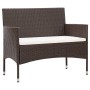 Garden bench with brown synthetic rattan cushion by , garden benches - Ref: Foro24-318497, Price: 125,34 €, Discount: %