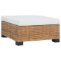 Reposapiés con cojín ratán natural de vidaXL, Sofás modulares de exterior - Ref: Foro24-286281, Precio: 185,36 €, Descuento: %