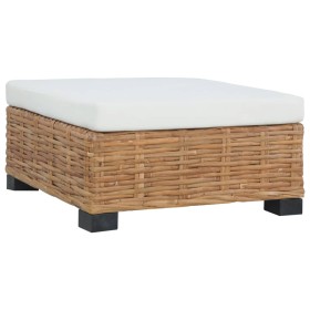 Reposapiés con cojín ratán natural de vidaXL, Sofás modulares de exterior - Ref: Foro24-286281, Precio: 185,36 €, Descuento: %