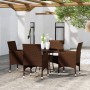 Garden bistro set 5 pieces PE rattan brown tempered glass by , Garden sets - Ref: Foro24-3095906, Price: 319,03 €, Discount: %