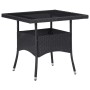 Set de comedor de jardín 3 pzas ratán PE vidrio templado negro de , Conjuntos de jardín - Ref: Foro24-3095910, Precio: 225,99...