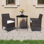 Garten-Bistro-Set 3-teilig PE-Rattan braun gehärtetes Glas von , Gartensets - Ref: Foro24-3095927, Preis: 197,34 €, Rabatt: %