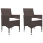 Garden bistro set 3 pieces PE rattan brown tempered glass by , Garden sets - Ref: Foro24-3095927, Price: 197,34 €, Discount: %