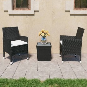 Garten-Bistro-Set 3-teilig PE-Rattan schwarz gehärtetes Glas von , Gartensets - Ref: Foro24-3095933, Preis: 178,99 €, Rabatt: %