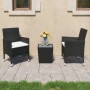 Garden bistro set 3 pieces PE rattan black tempered glass by , Garden sets - Ref: Foro24-3095933, Price: 178,09 €, Discount: %