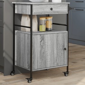 Carrito de cocina madera ingeniería gris Sonoma 56x43x89,5 cm de , Carros de cocina y comedor - Ref: Foro24-842394, Precio: 8...