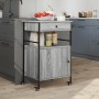 Carrito de cocina madera ingeniería gris Sonoma 56x43x89,5 cm de , Carros de cocina y comedor - Ref: Foro24-842394, Precio: 8...